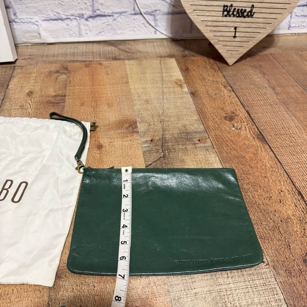 HOBO 'Triad' 3 different pouches with wristlet green leather - Picture 12 of 16